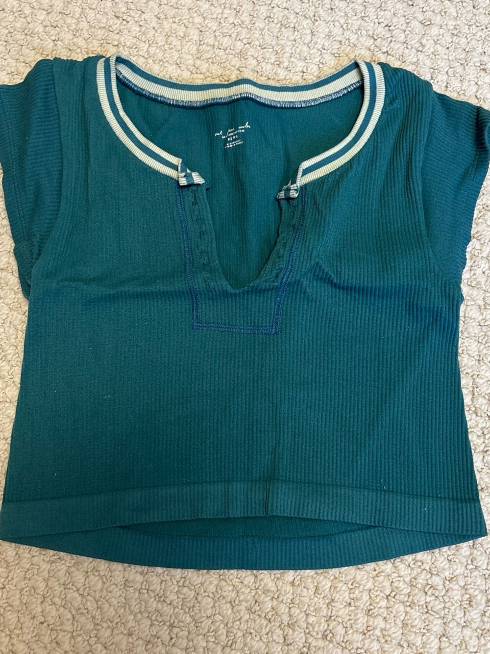 Urban Outfitters Teal Ribbed Crop Top